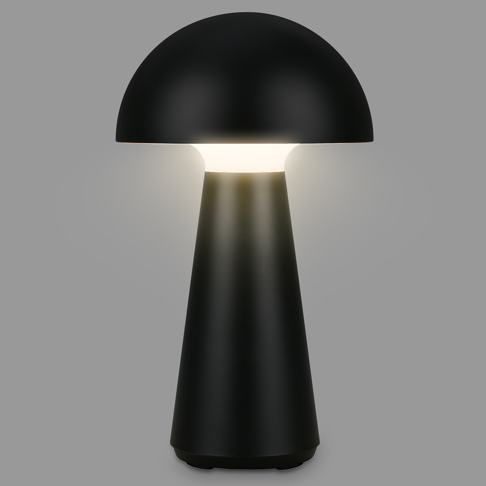 LED-Akku-Tischleuchte Fungo, aufladbar, schwarz