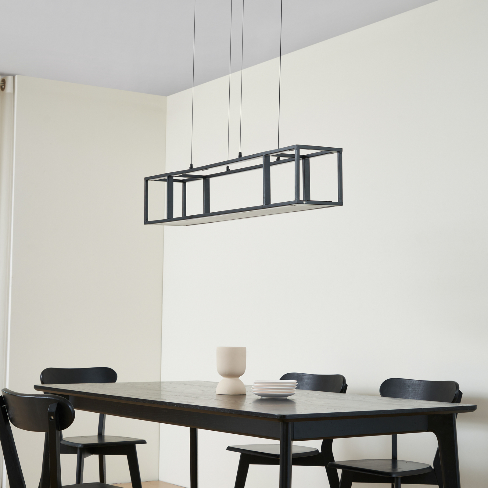 Lucande LED-hänglampa Estante, svart, dimbar, CCT