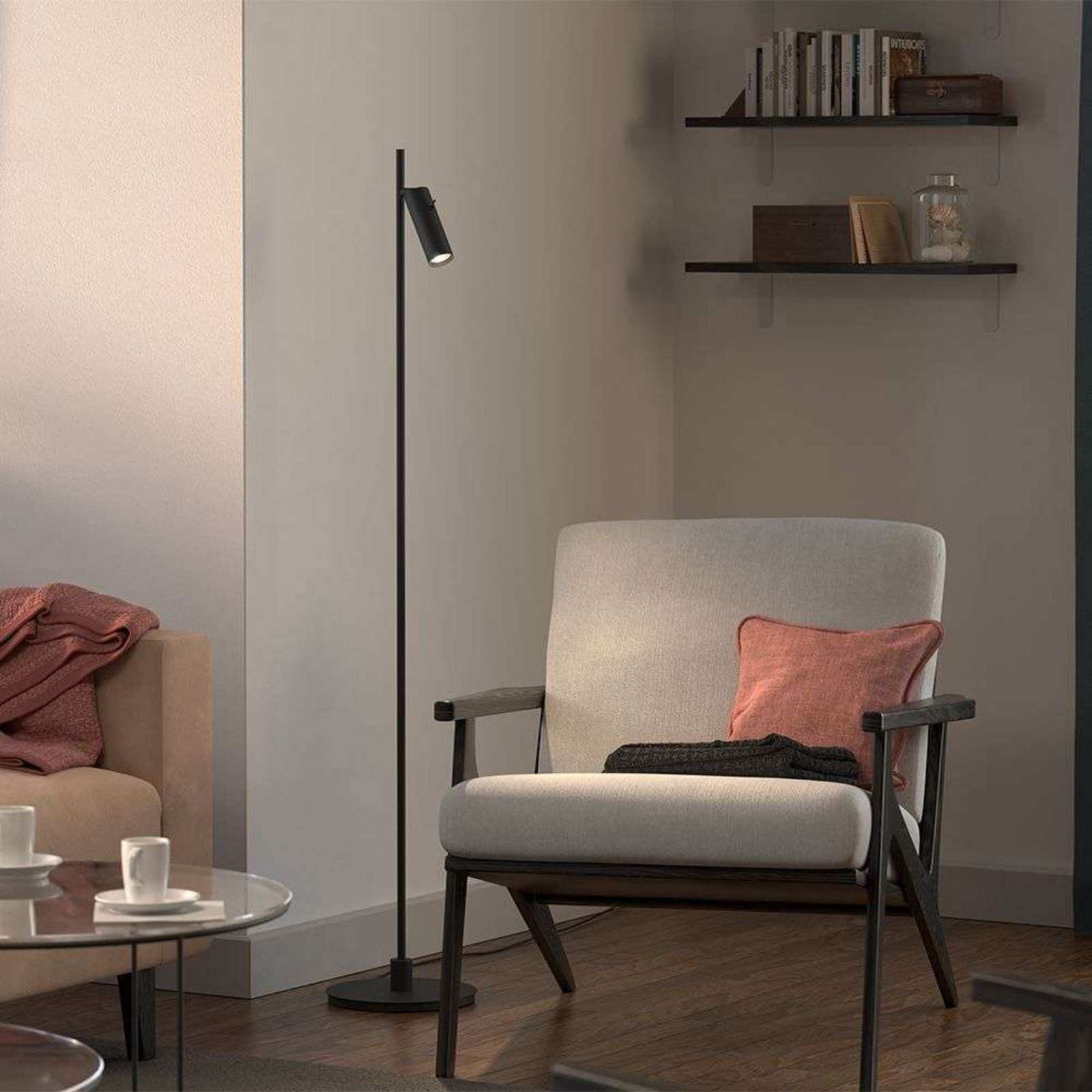 Pipeline 1 Floor Lamp Matt Black - Herstal