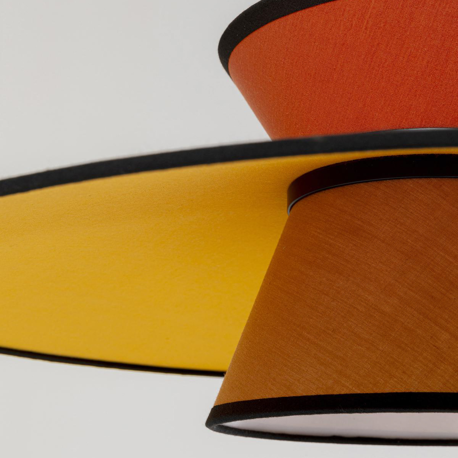 KARE Riva pendant light, multicoloured, textile, wood, Ø 55 cm