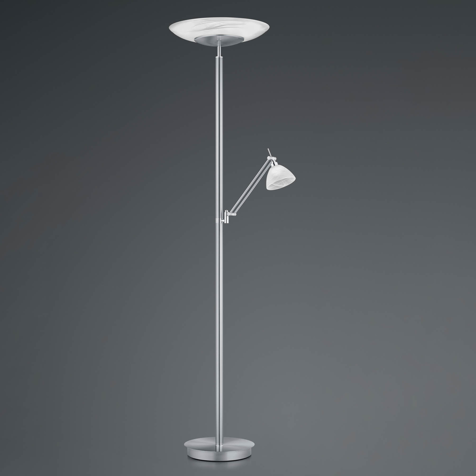 LED-golvlampa Findus, 2 lampor, nickel