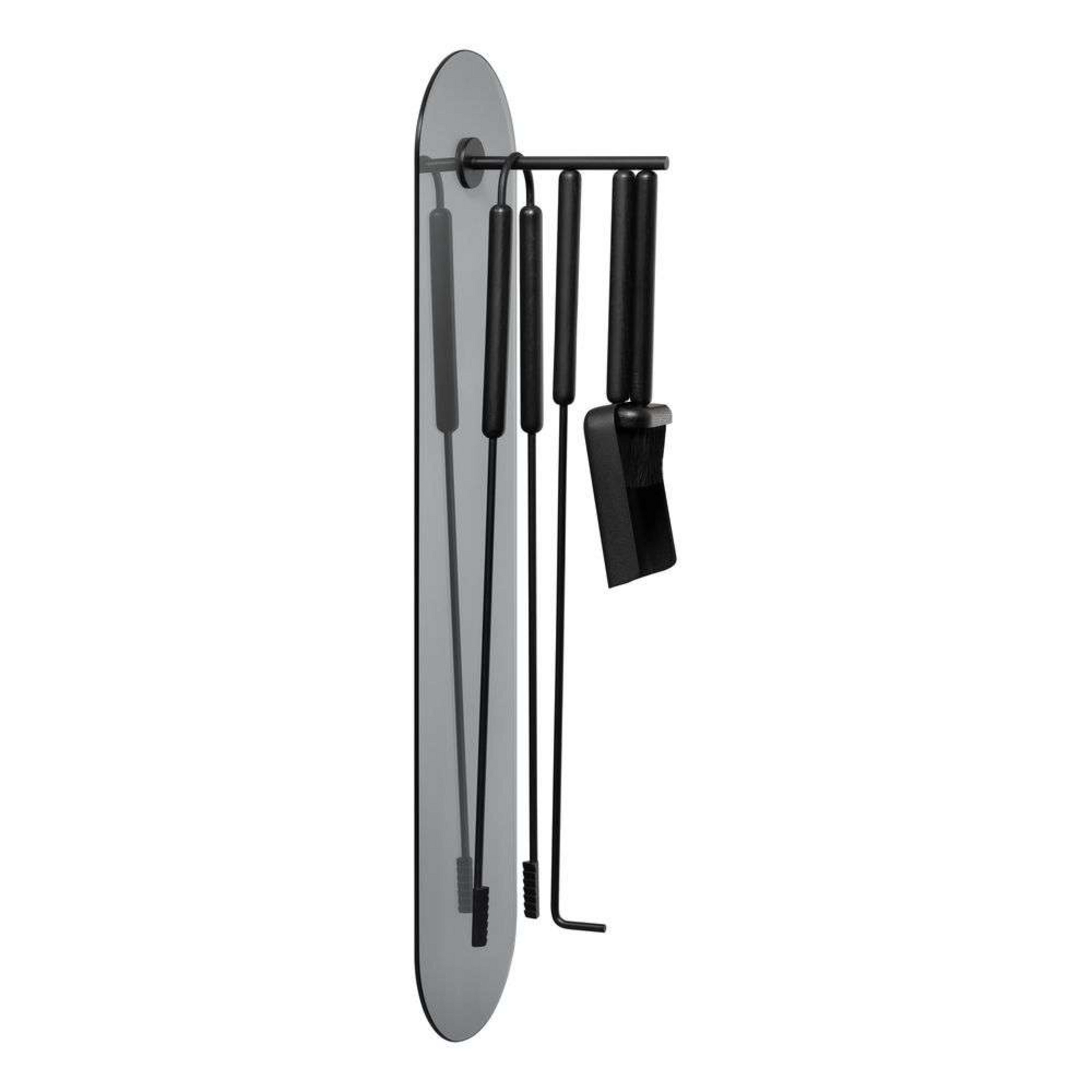 Ashi Set di utensili per caminetto Muro Mounted 5 pcs. Black - Blomus
