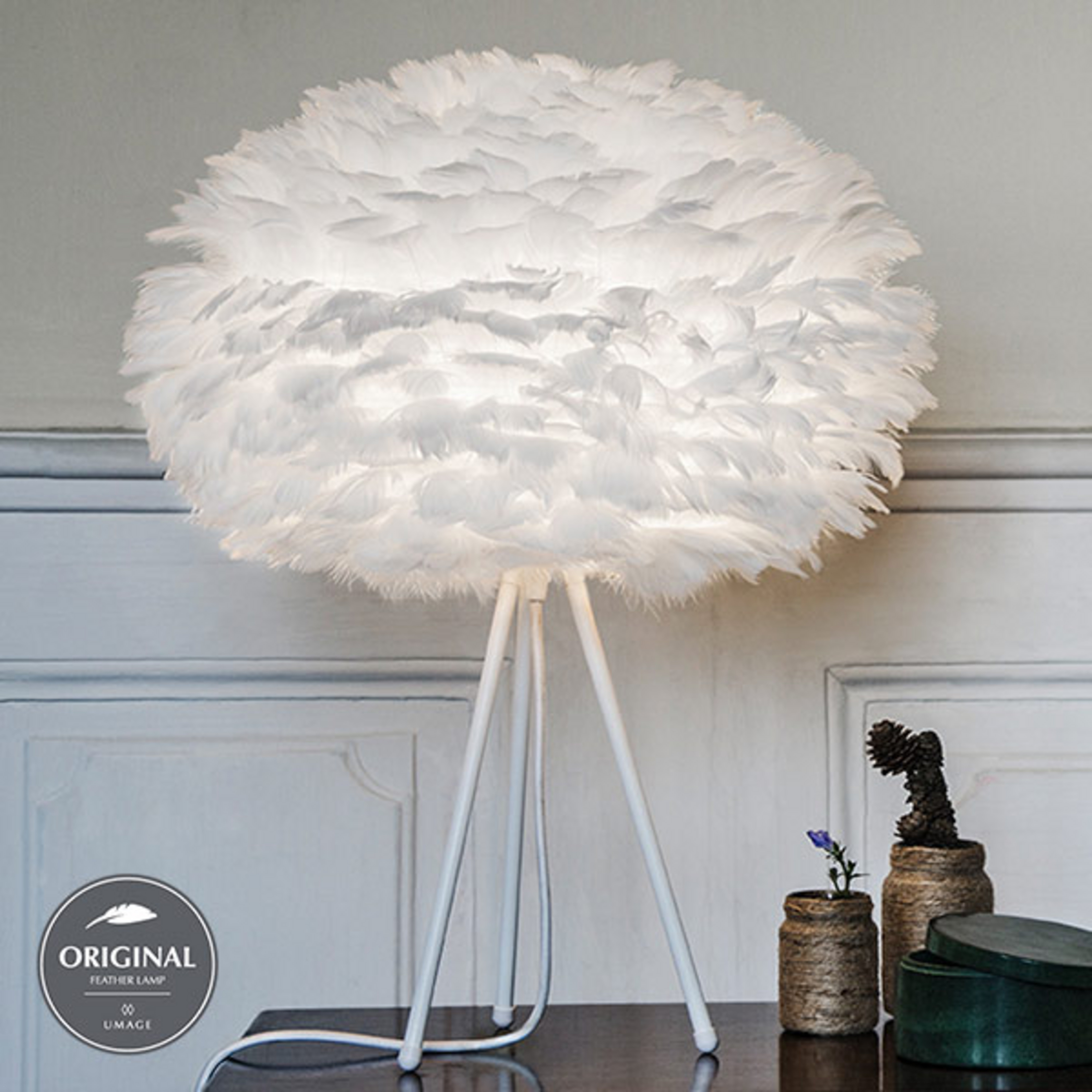 Eos Asztali Lámpa Medium Fehér/Fehér - UMAGE