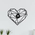 Wall light W-046, black, heart design, MDF wood laser cut