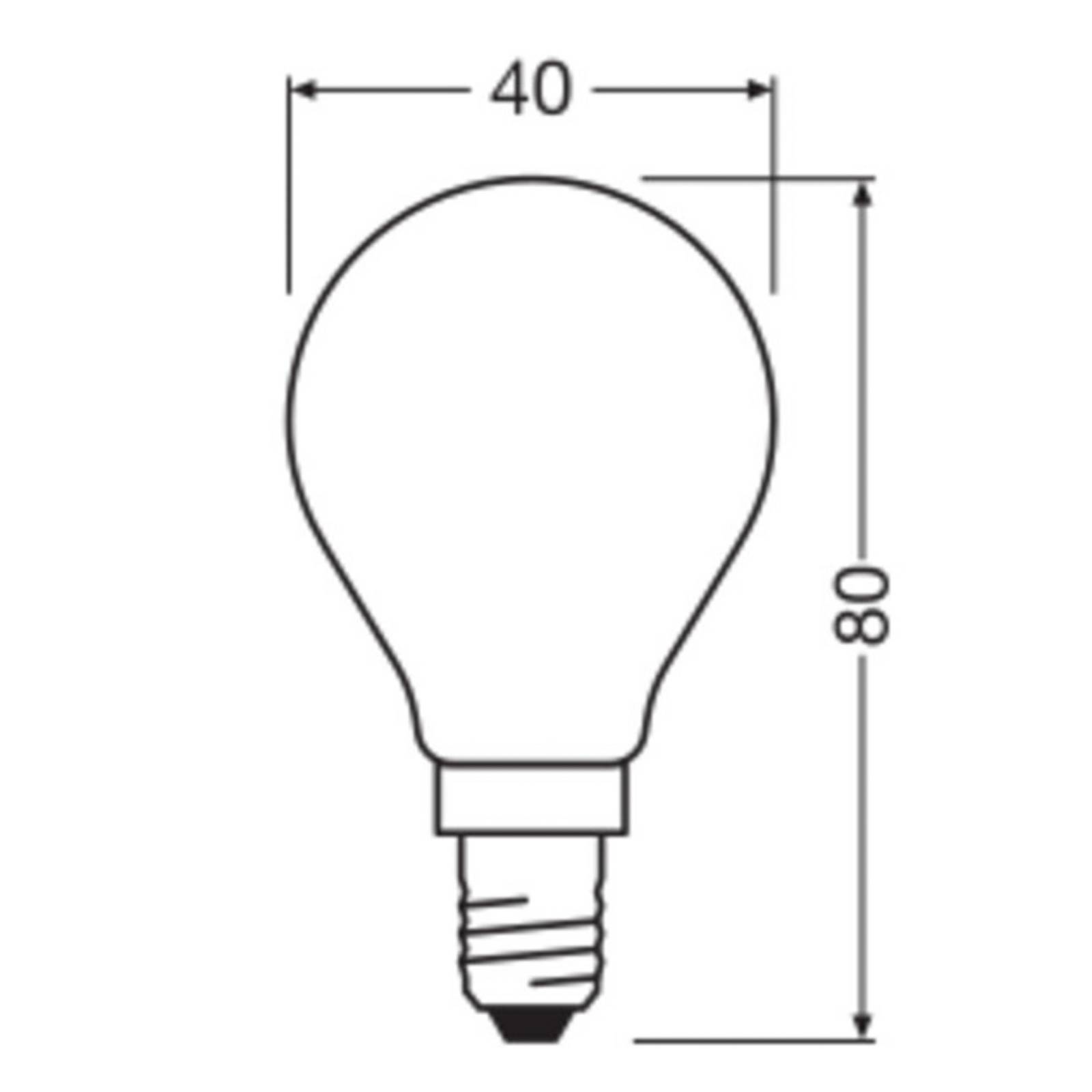 OSRAM LED-Leuchtmittel Tropfen, E14, 3,4 W, matt 2.700 K dim günstig online kaufen