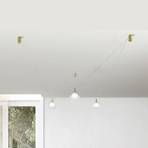 Aladino hanglamp, 3-lamps, helder/goud, glas, gedecentraliseerd