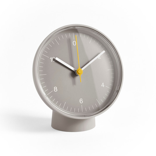 HAY Table Clock, grey, plastic, height 14 cm | Lights.co.uk