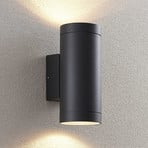 Lucande outdoor wall light Thomke, 2-bulb, anthracite, aluminium