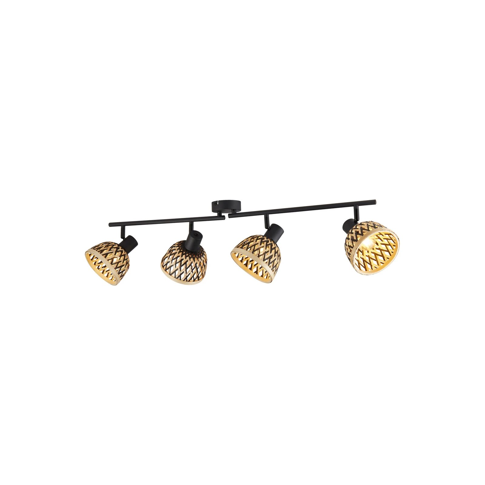 Lance ceiling light, 4-bulb, bamboo