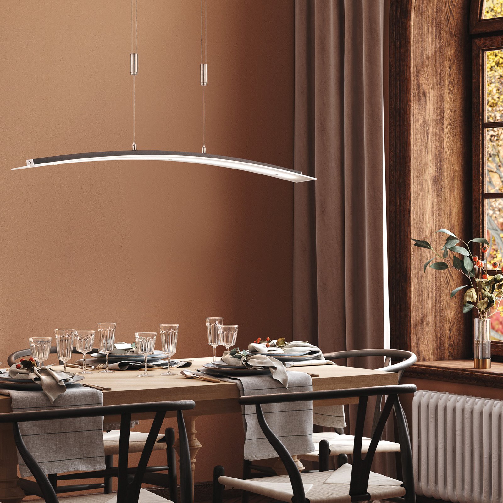 Candeeiro suspenso LED Metis regulável, CCT, preto, 90cm Candeeiro suspenso LED Metis regulável, CCT, preto, 90cm