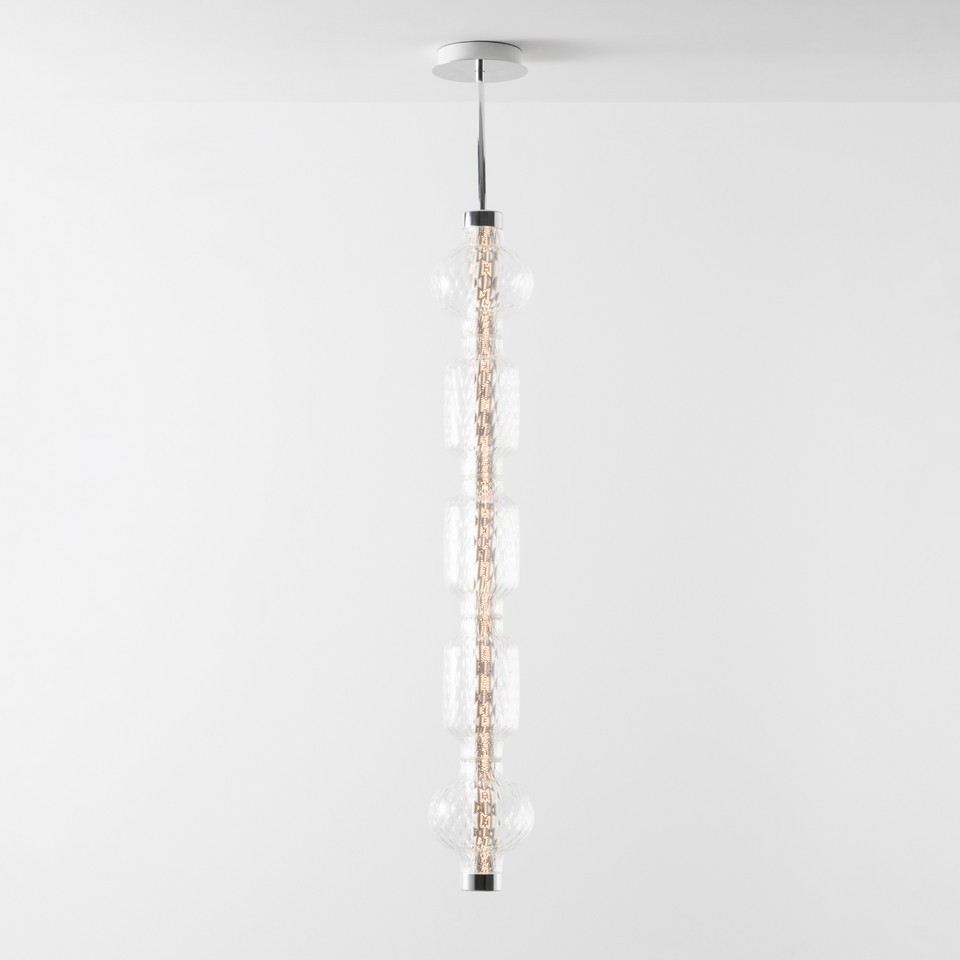 Artemide Alambicco Vertical App LED-hänglampa 123 cm 2700 K, transparent från Artemide