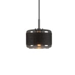 Pantilo Rope 19 hanging light, black/grey/silver glass, Ø 19 cm