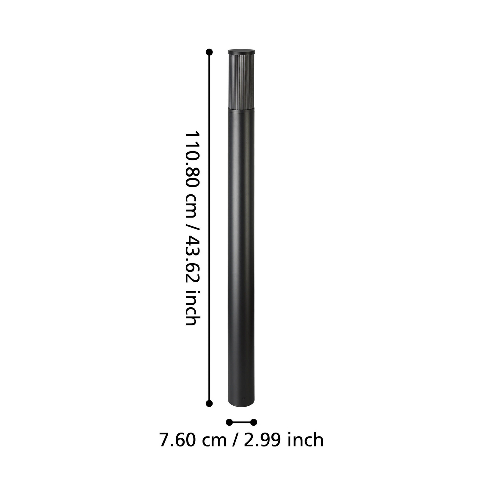 Svetilka za pot Salle, višina 110 cm, črna, aluminij