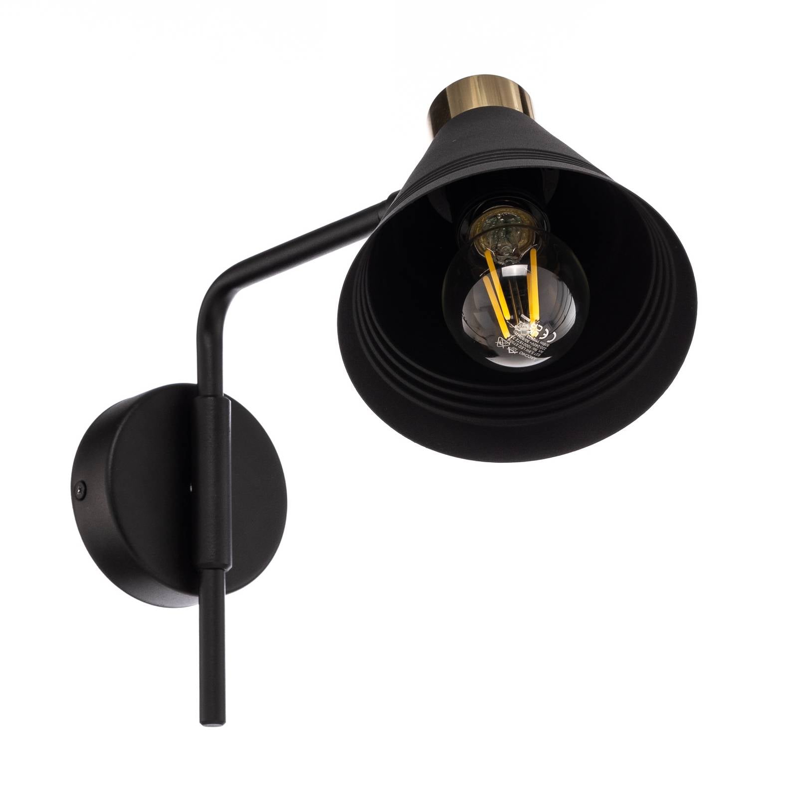 Wandleuchte Avalone Ausladung 34cm schwarz/messing