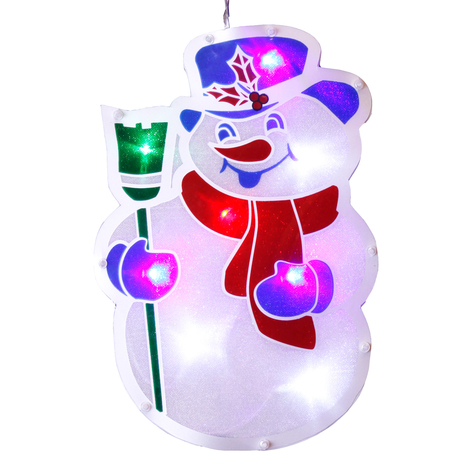 Vinduessilhouette Snemand med LED-belysning