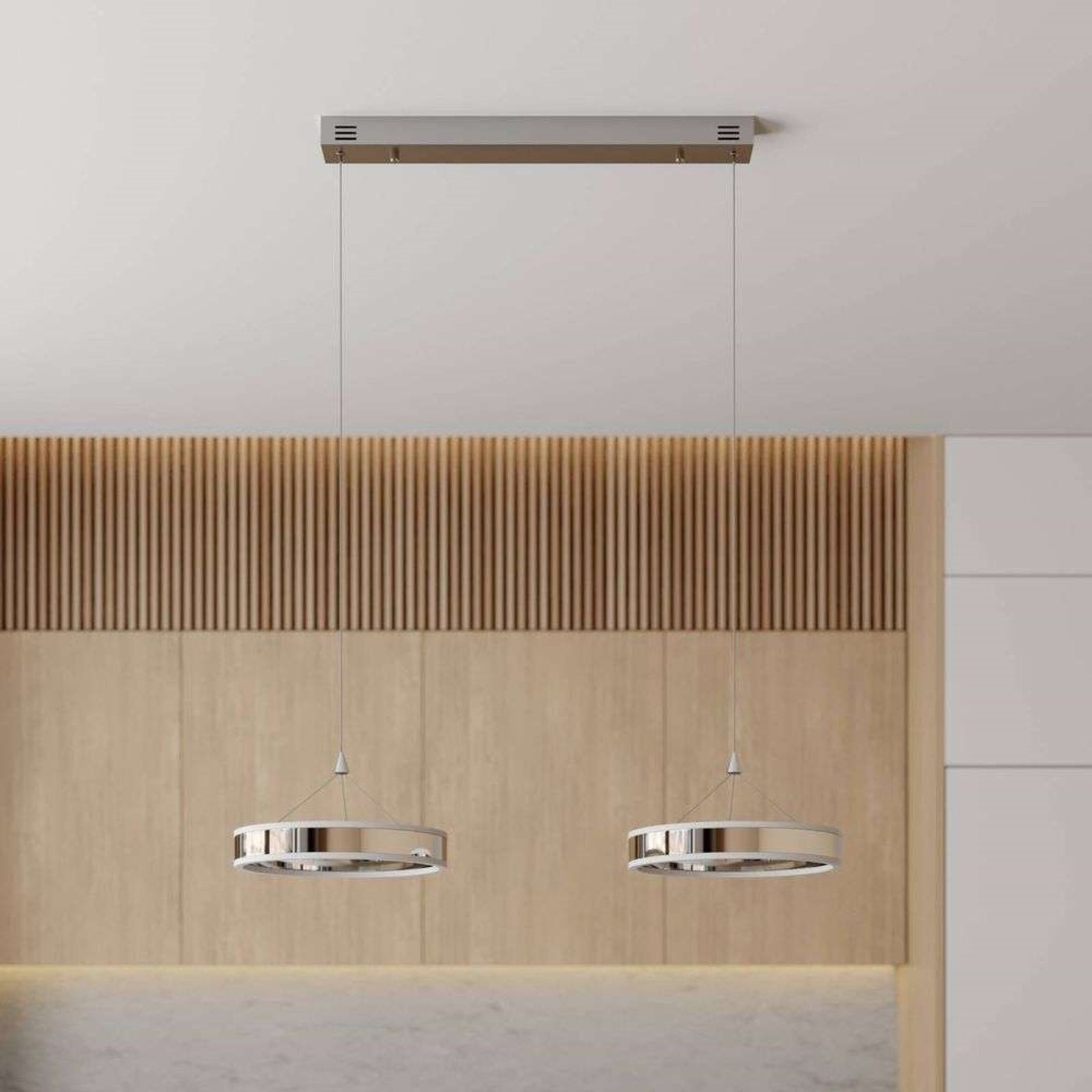 Lyani Hanglamp L85 Chrome/White - Lucande