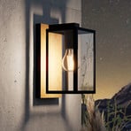 EGLO Budrone utomhusvägglampa, svart/brun/klar