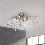 Icicle ceiling light, glass, 4-bulb, silver