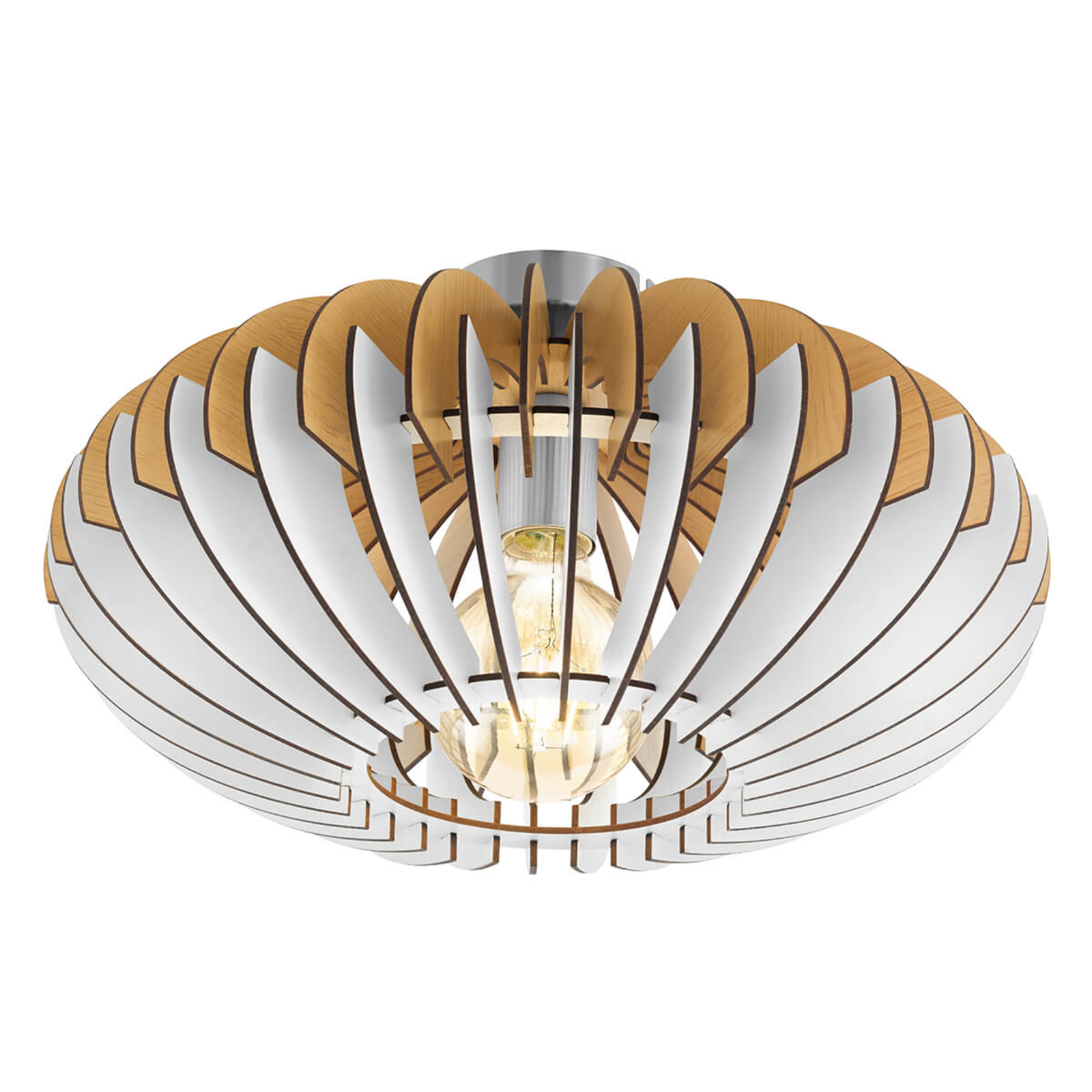 EGLO Sotos - a ceiling lamp with Scandinavian flair, for Living / Dining Room, painted wood, steel, E27, 60 W, energy efficiency: A++, H: 22.5 cm