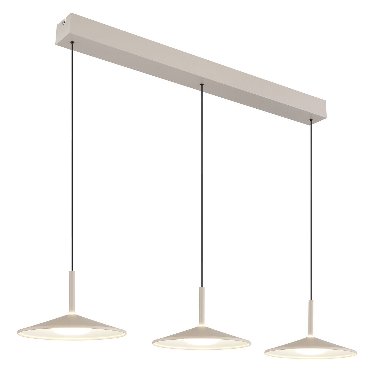 Κρεμαστό φωτιστικό LED Lampone σε χρώμα άμμου, μήκος 95 εκ., μεταλλικό, 3 λάμπες Κρεμαστό φωτιστικό LED Lampone σε χρώμα άμμου, μήκος 95 εκ., μεταλλικό, 3 λάμπες