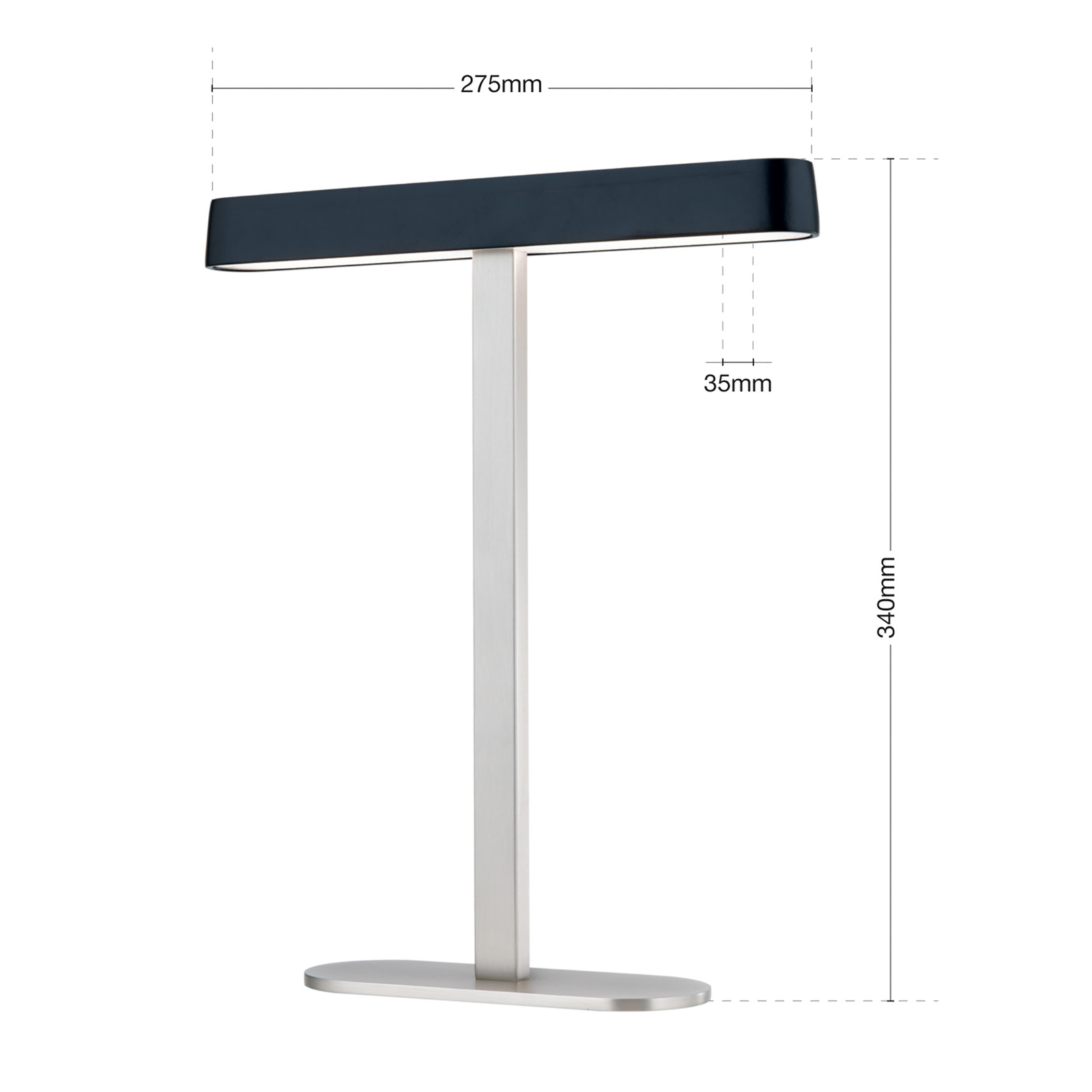 Lampa stołowa LED Auftakt nikiel/czarny