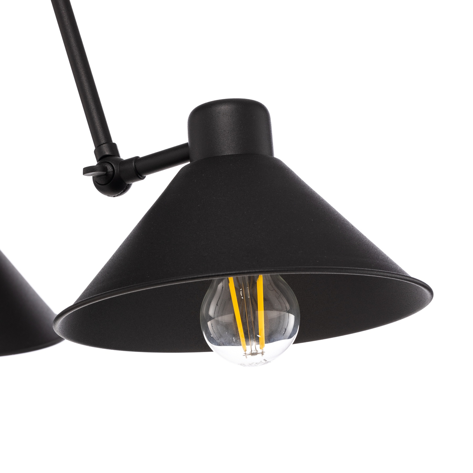 Pendant light Alan, movable, black, 3-bulb