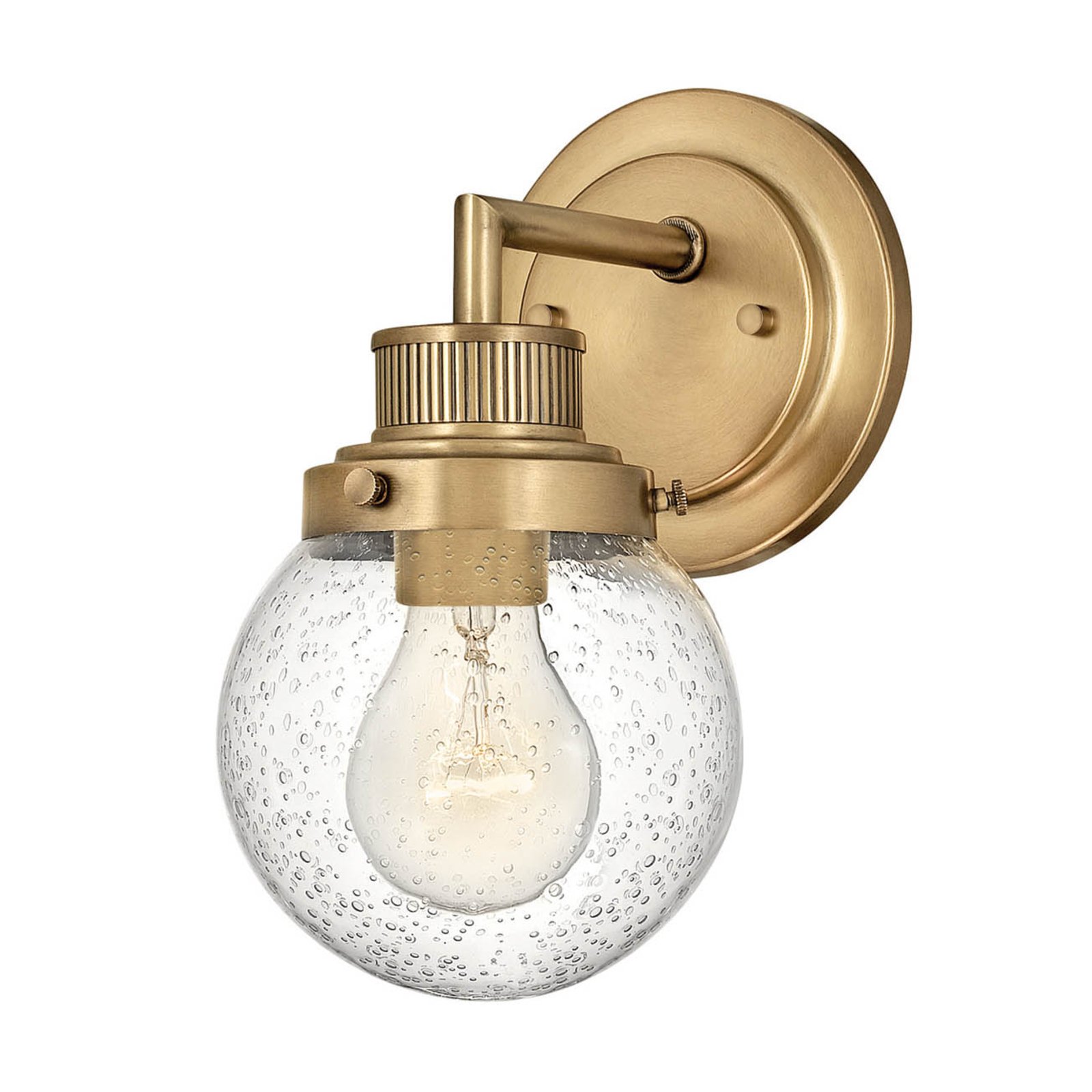 Poppy bathroom wall light, one-bulb, brass