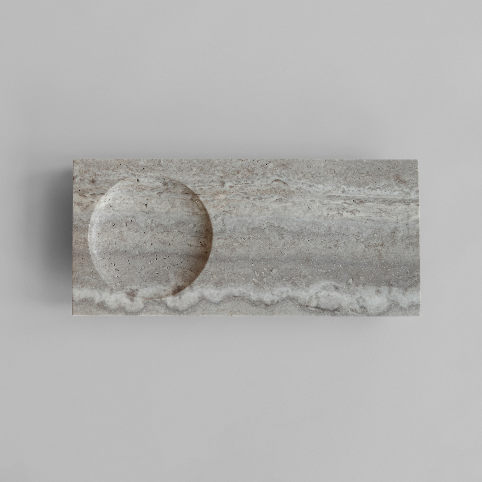 Podnos Oka, travertín striebornosivý 45 x 20 cm – 101 Copenhagen