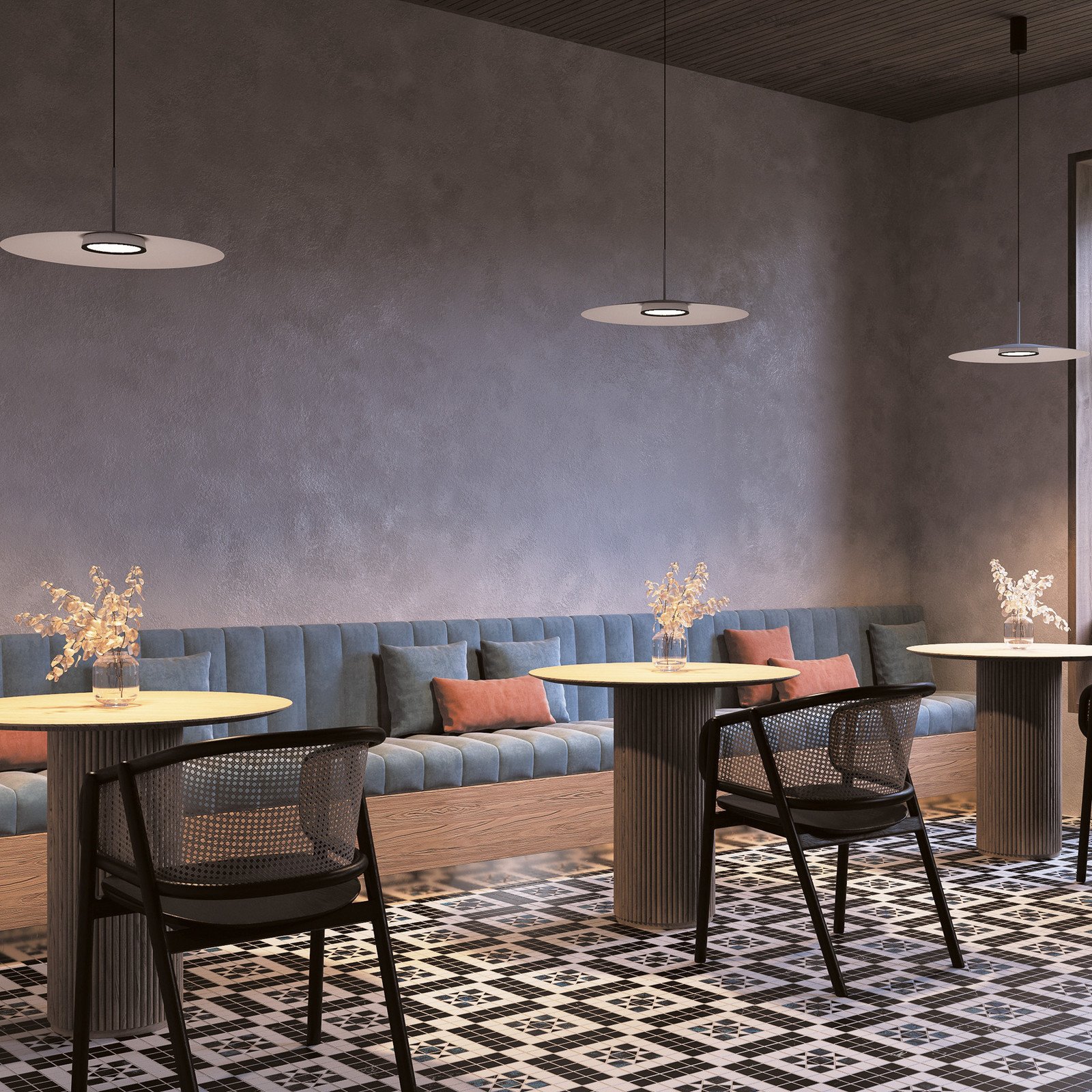 Maytoni Lampă suspendată LED El Ø 50 cm alb aluminiu - Camera de zi / sufragerie - modern - alb negru