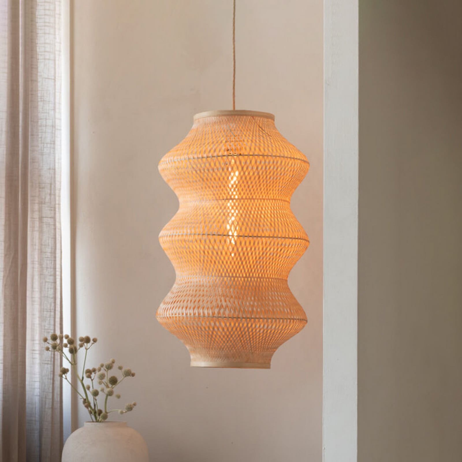 GOOD & MOJO Suspension Barbados, naturel, Ø 40 cm, bambou, E27