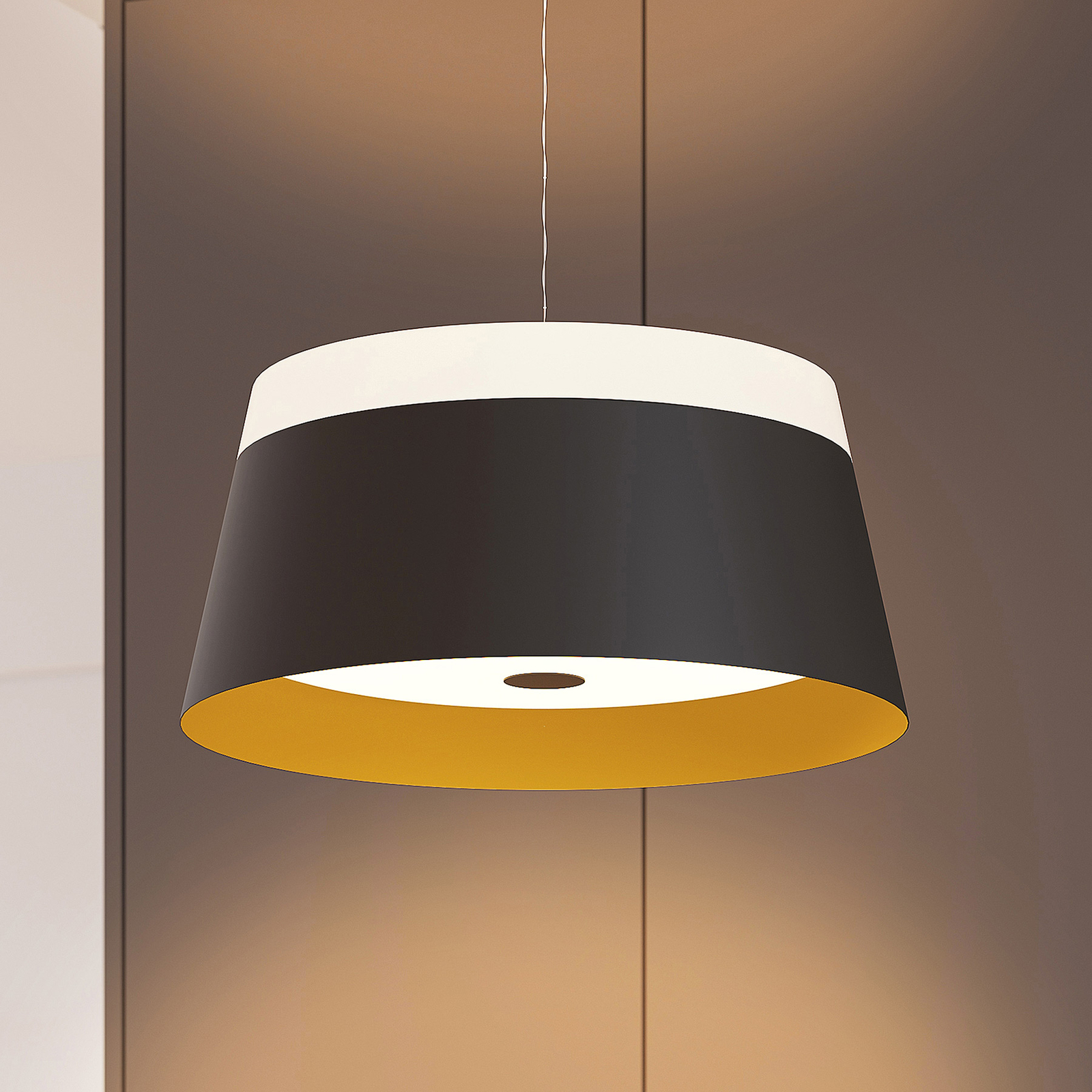 Arcchio Mitara LED hanglamp, zwart-goud