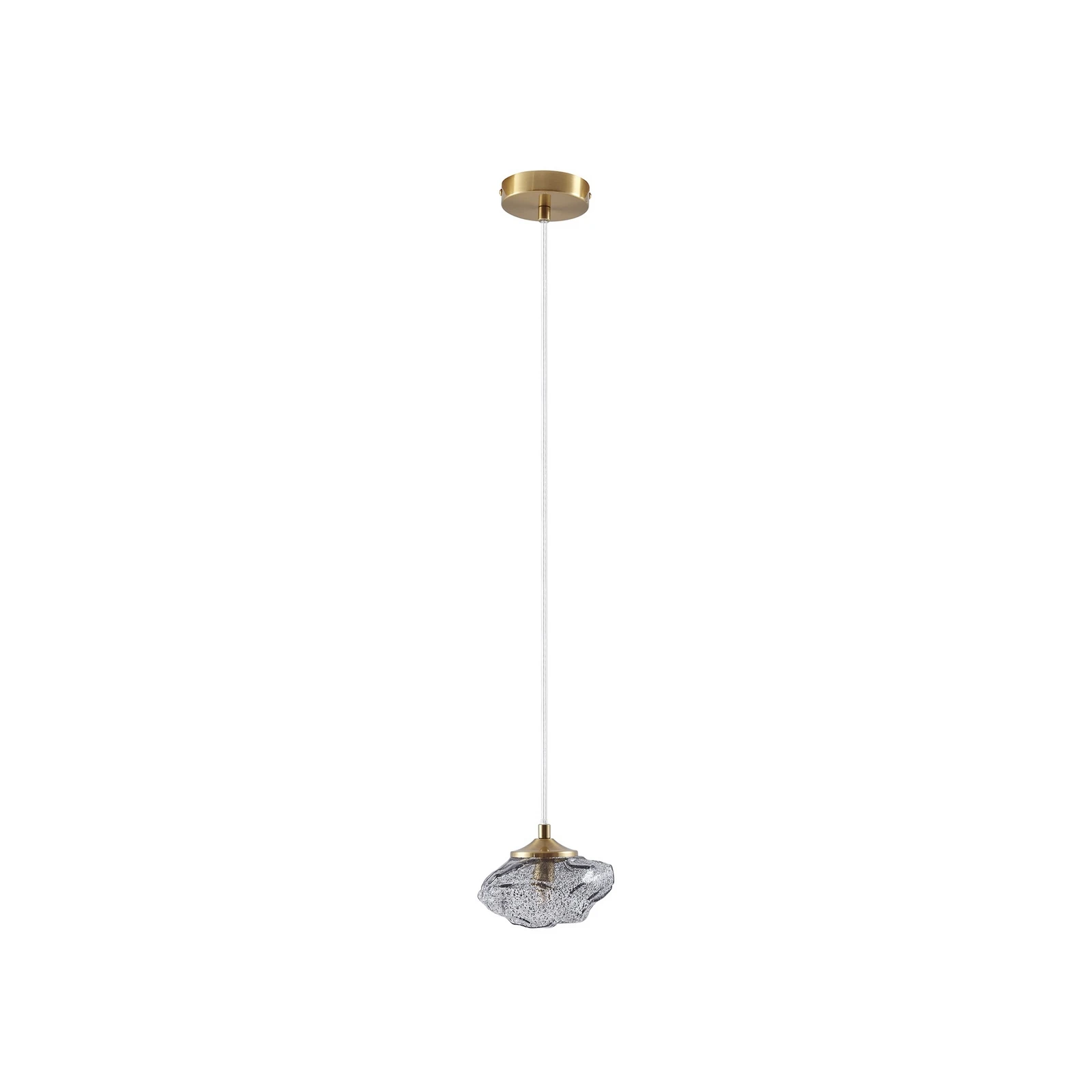 Lindby obesek Piatra, dim/medenina, steklo, Ø 16 cm, G9