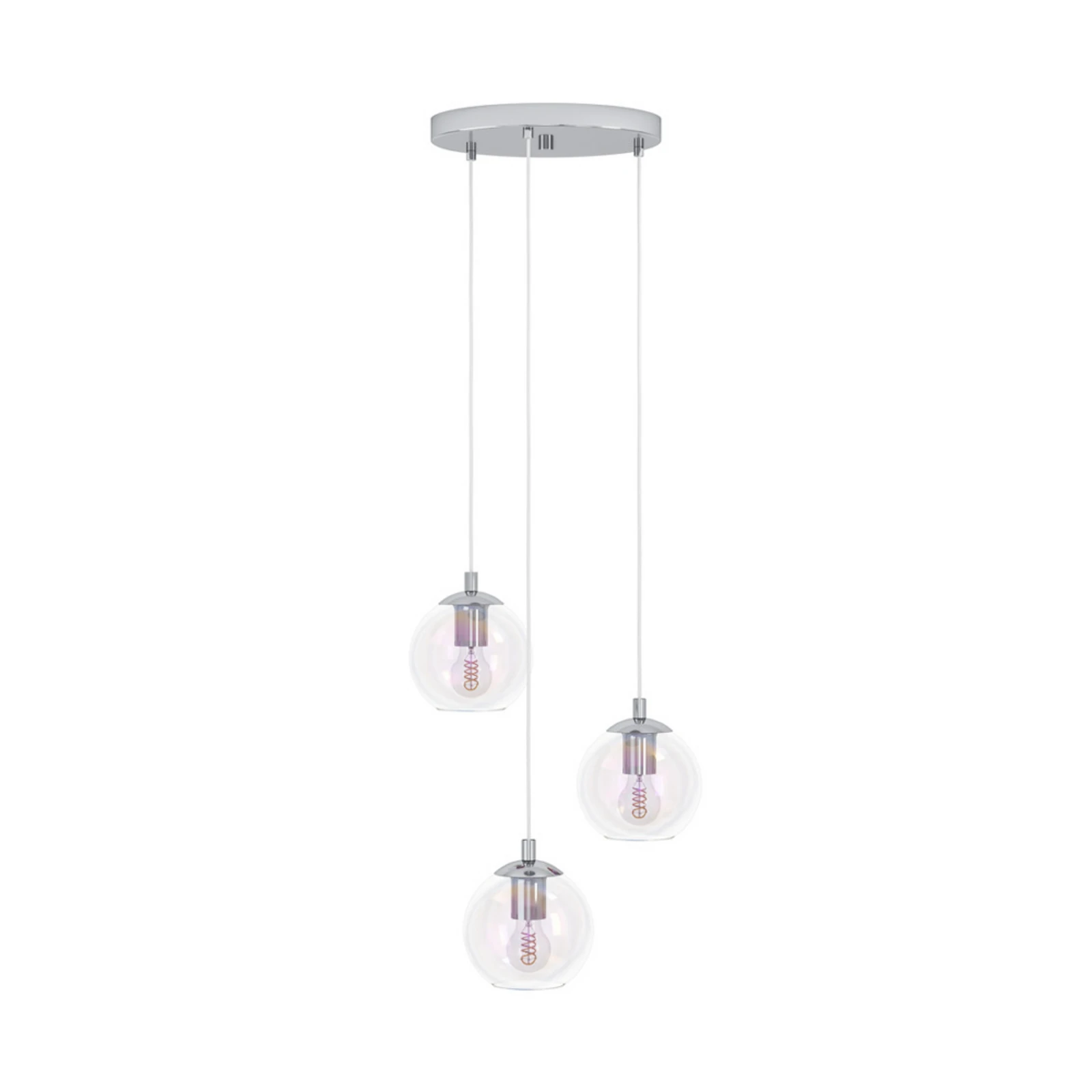 EGLO Hängelampe ARISCANI 2, Ø 43 cm 3-flg., chrom/irisierend