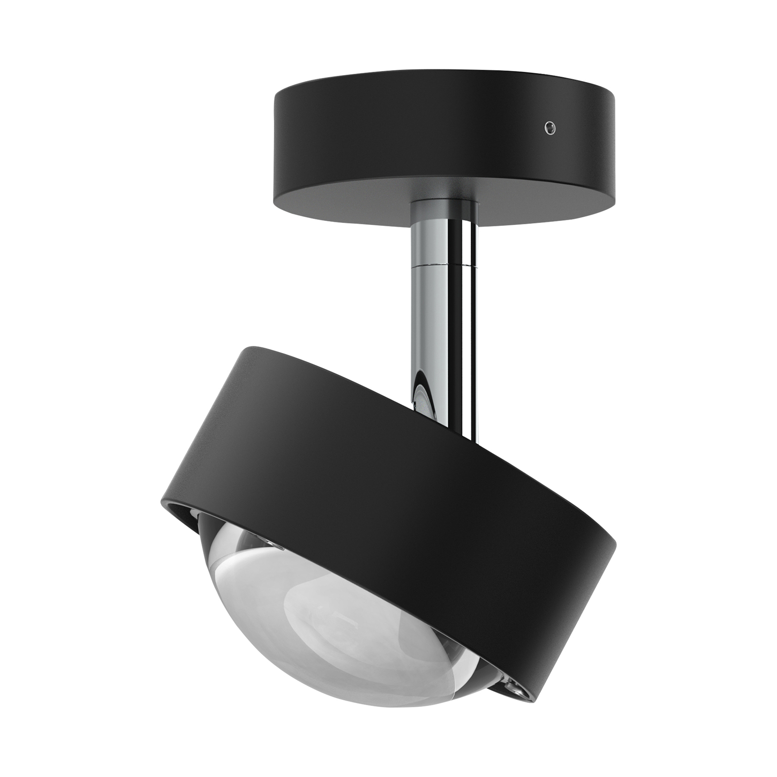 Puk Mini Turn spot LED lentille claire à 1 lampe noir mat