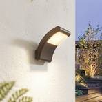 Lindby LED outdoor wall light Radane, dark grey, angular, IP54
