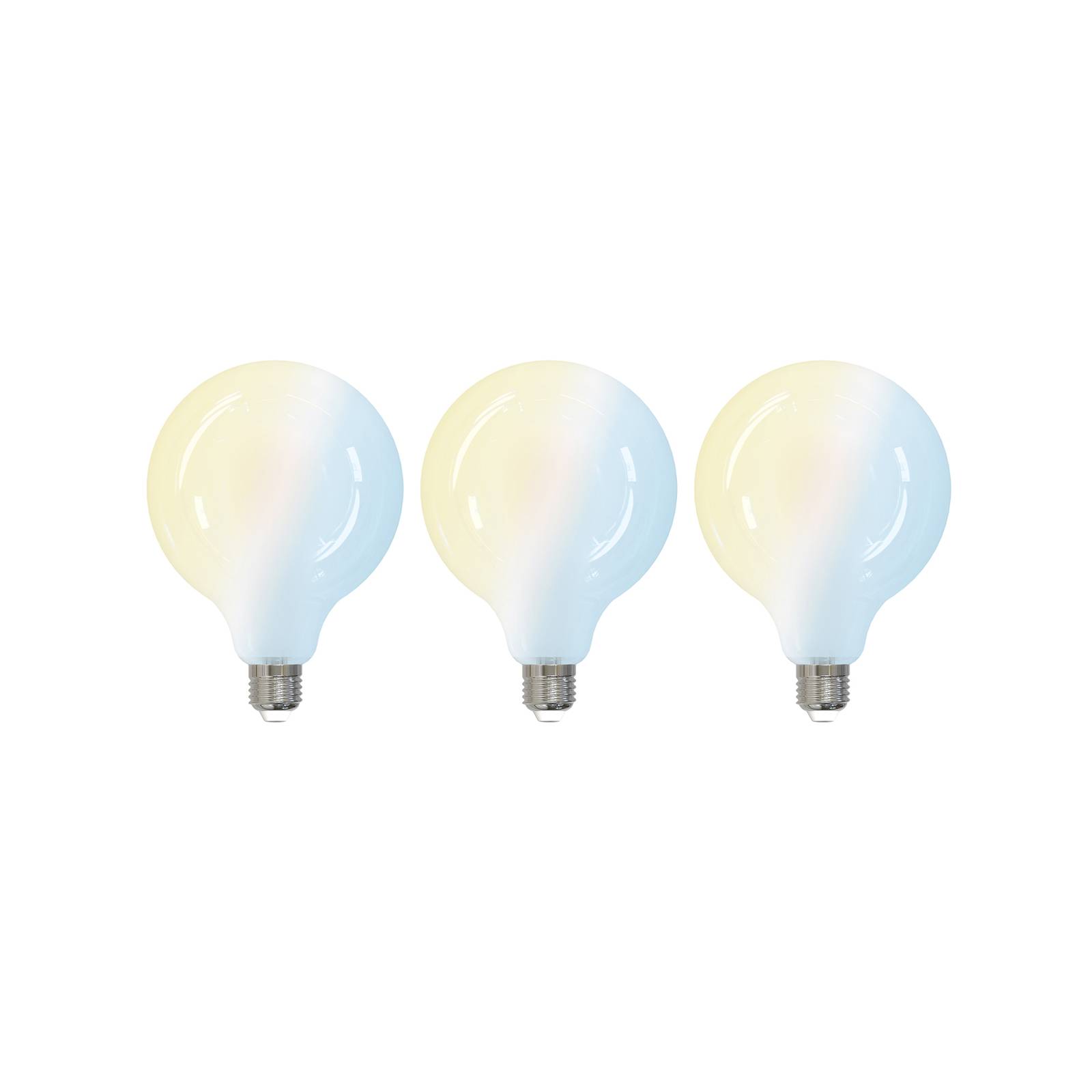 PRIOS E27 G125 LED-lampa 7W tunable white wi-fi 3-pack