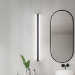 Helestra LED mirror lamp LOOM, length 120 cm, black, IP44