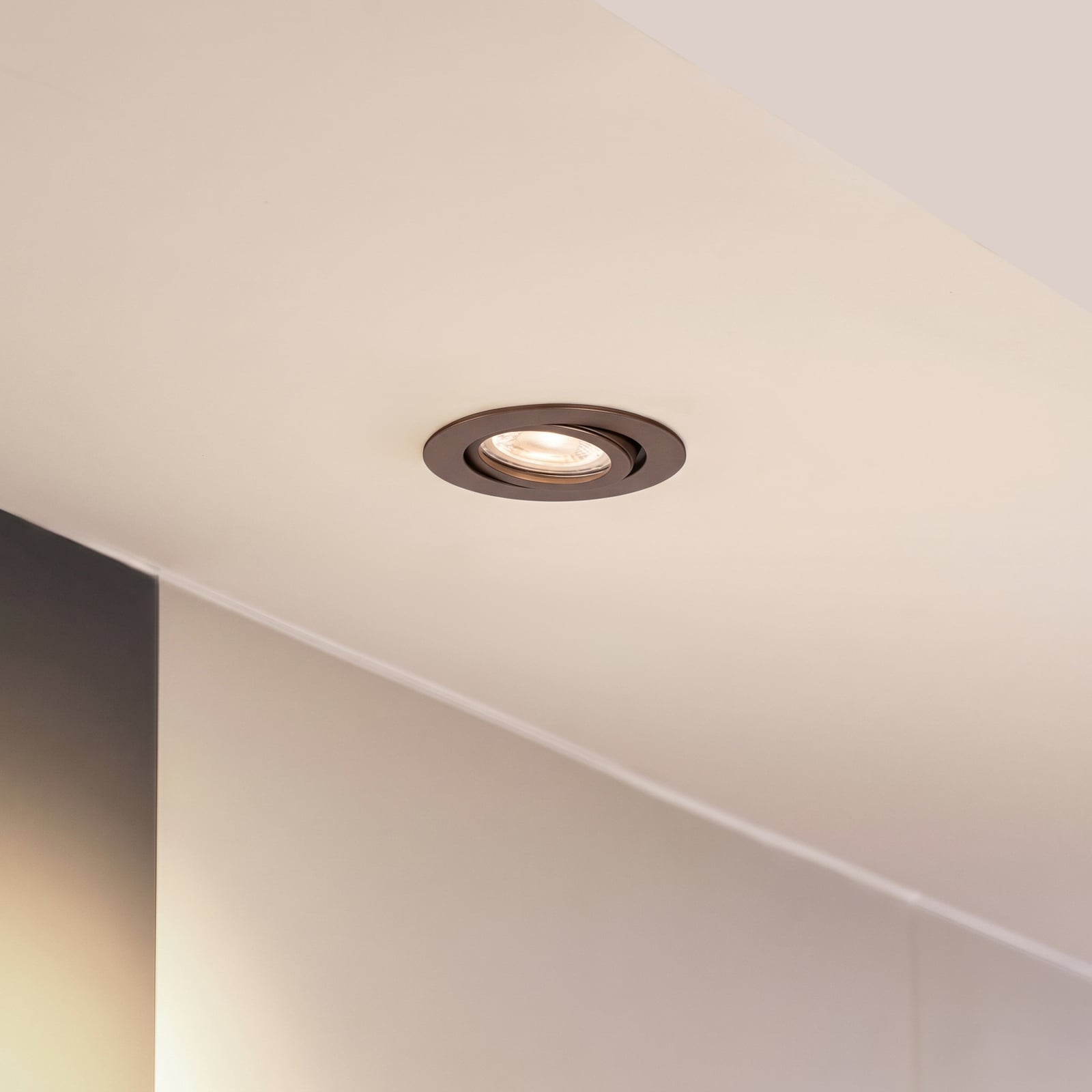Arcchio Zyron downlight, coffee brown, Ø 8.2 cm