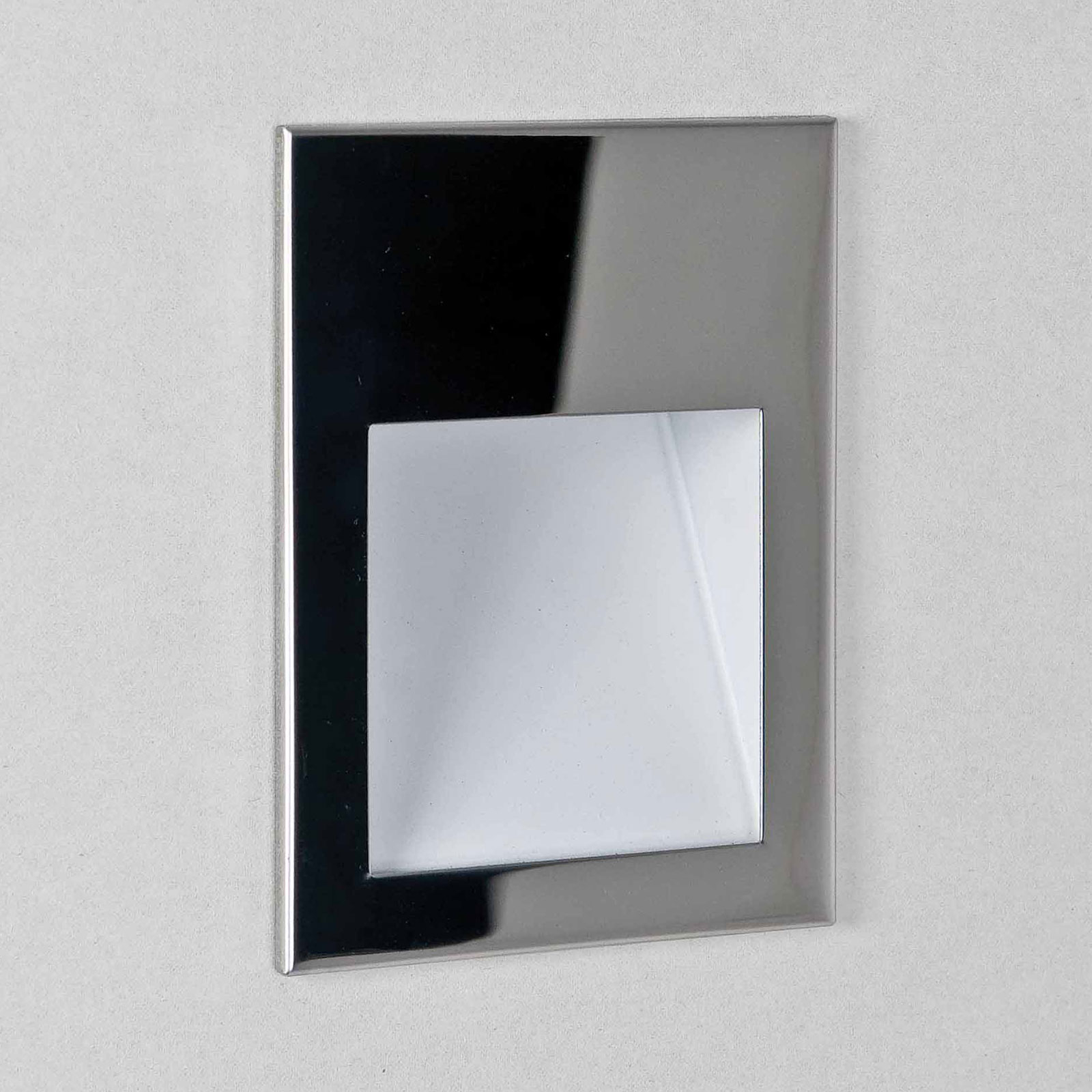 Astro Borgo 90 recessed wall light polished steel, for Bathroom, metal, 4.1 W, energy efficiency: A+, W: 9 cm, H: 12 cm