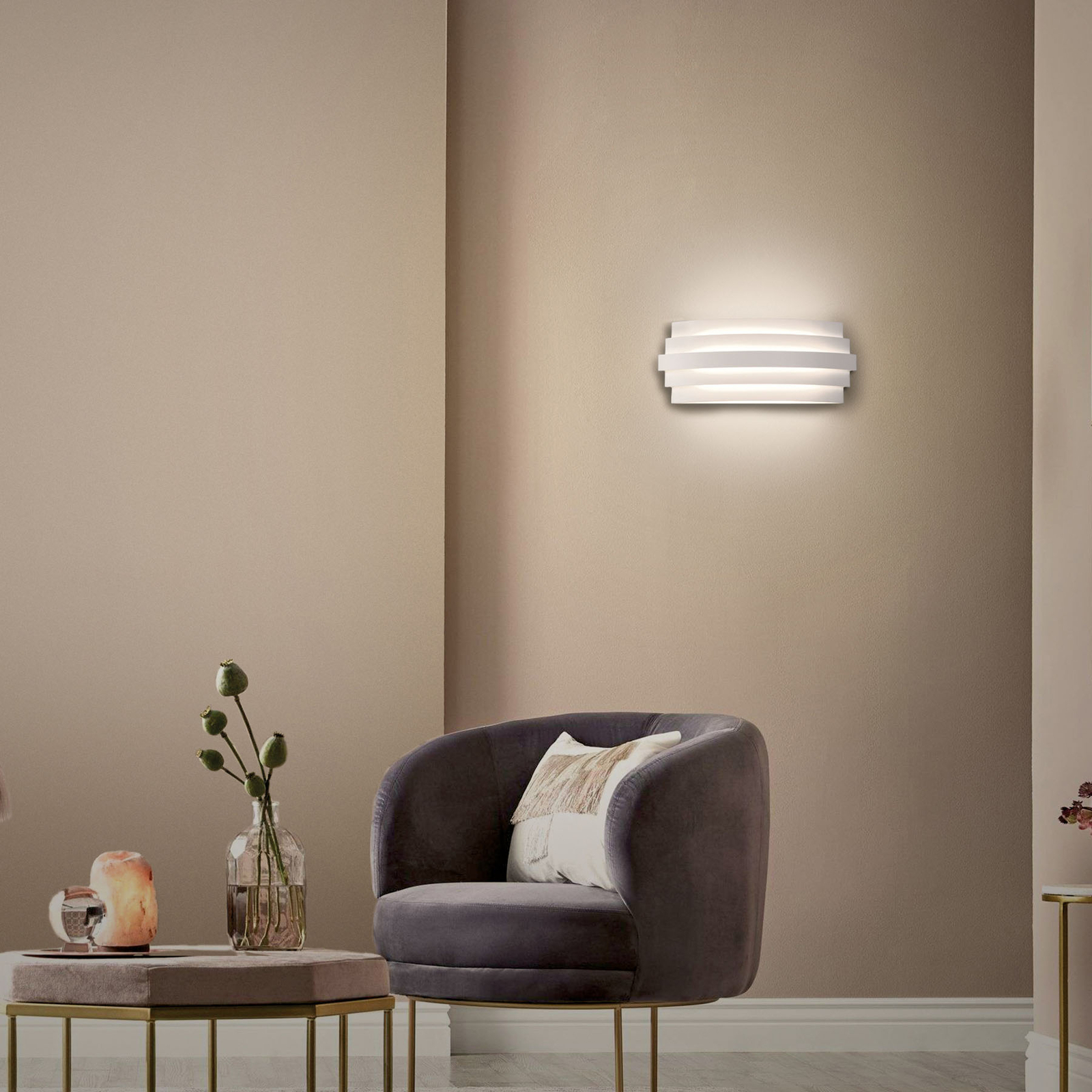 Candeeiro de parede LED Luxur, branco