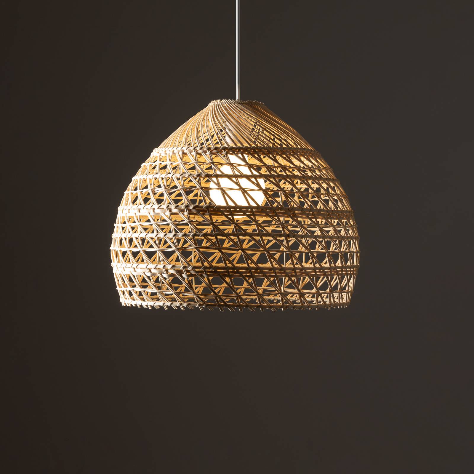 Żyrandol BOHO, Ø 43 cm, naturalny brąz, rattan, E27