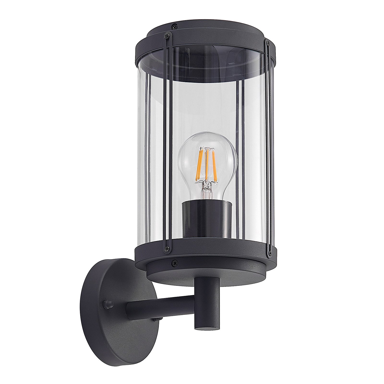 Ojali Candeeiro de Parede Exterior Dark Grey/Clear - Lindby