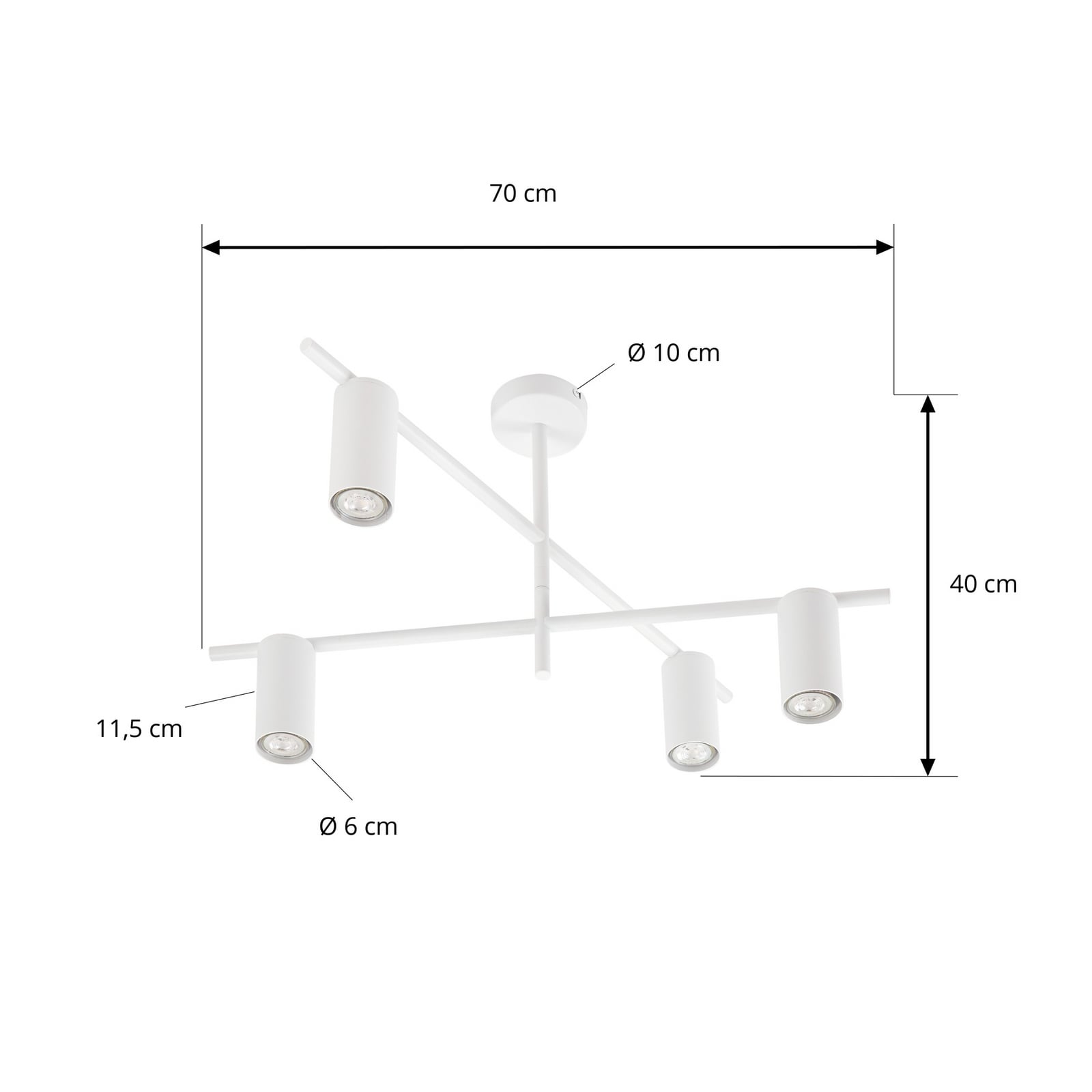 Plafonieră Lindby Marilou, albă, cu 4 becuri, Ø 70 cm Plafonieră Lindby Marilou, albă, cu 4 becuri, Ø 70 cm