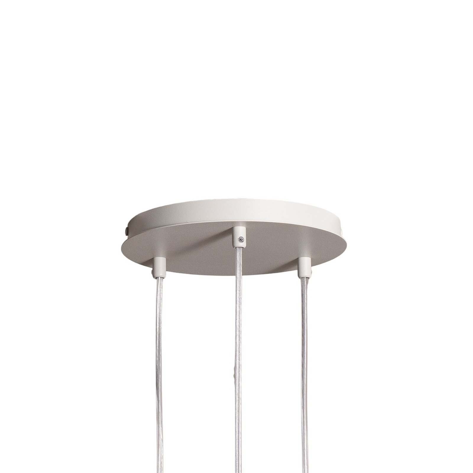 Rif 3 pendant light, taupe, round, 3-bulb, Ø 33 cm, steel