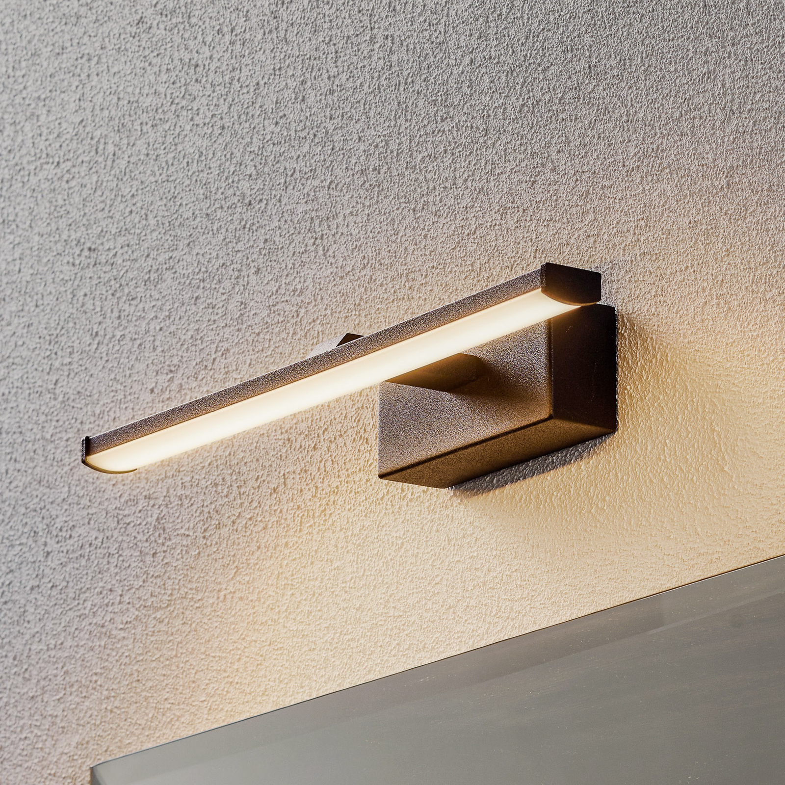 slagader Loodgieter koepel LED wandlamp Nala voor spiegel, zwart | Lampen24.be