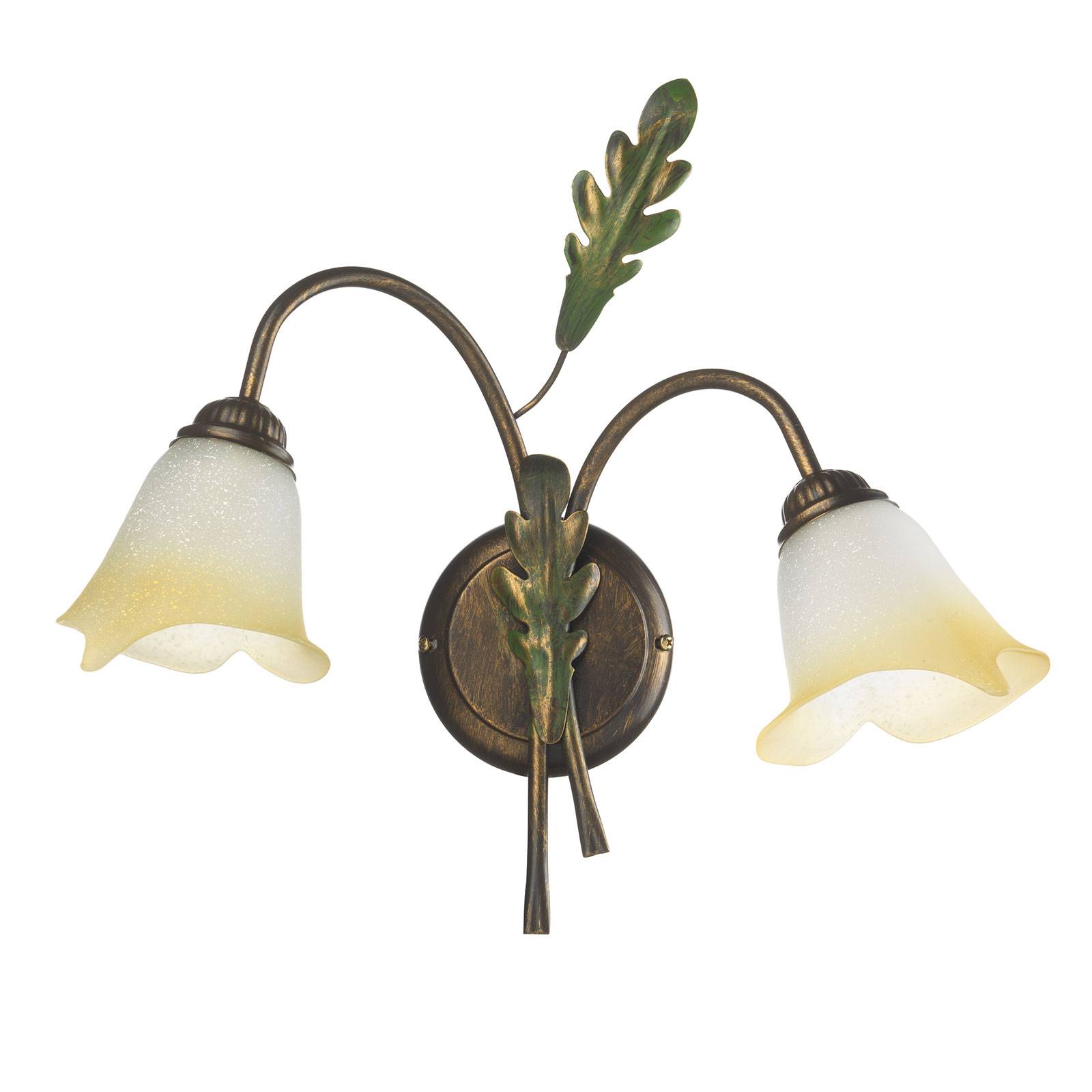 Euluna Applique Quercia 2 lampes blanc crème/bronze/vert