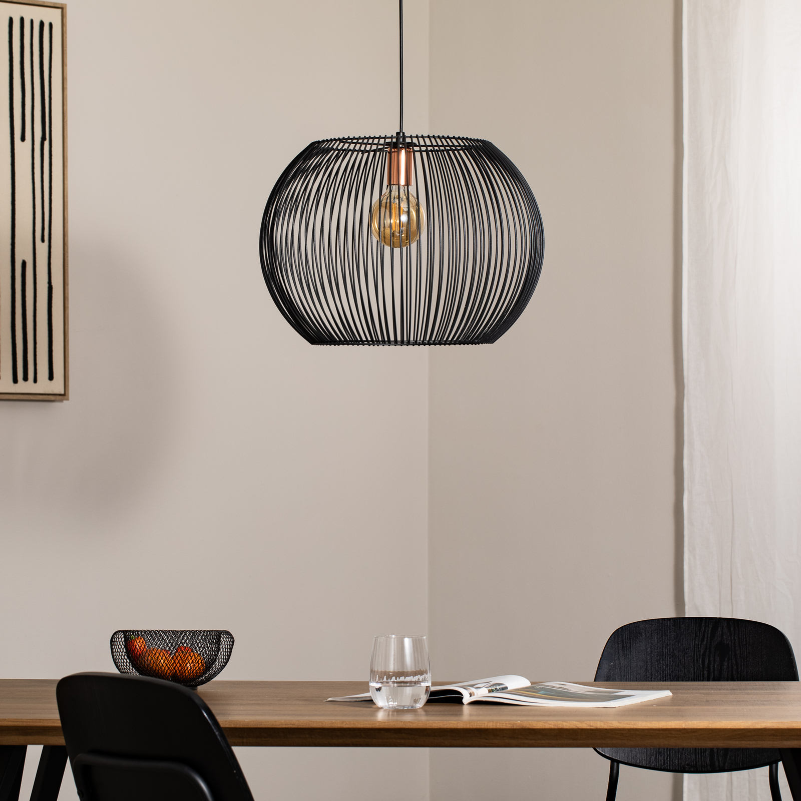 Hängeleuchte Cordano, schwarz, Ø 48 cm, Metall