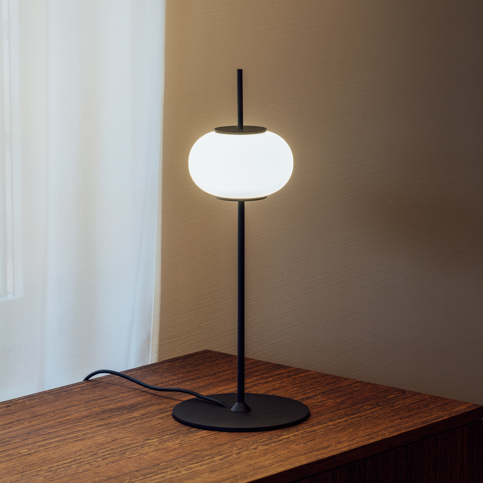 Milan Astros table lamp, opal glass lampshade