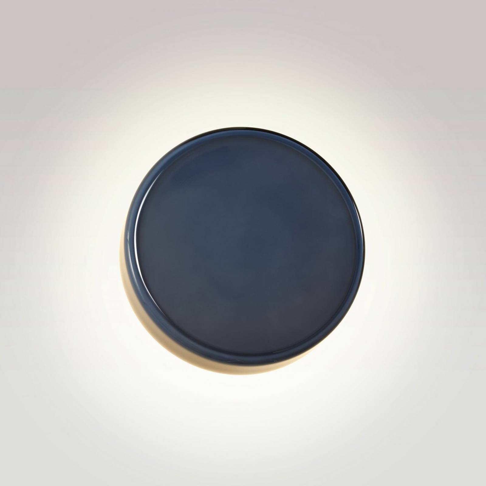 Kinkiet LED MARSET Caramel, niebieski, Ø 22 cm, TRIAC, szkło
