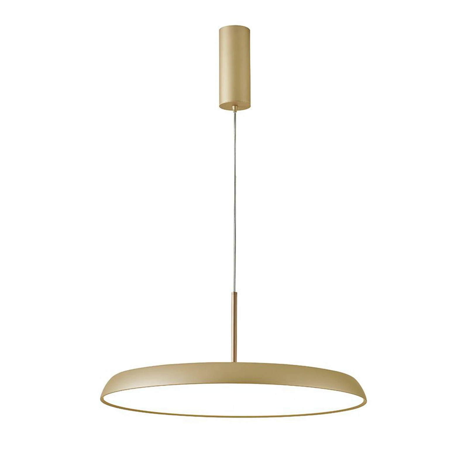 Lámpara colgante LED Art, color crema y dorado, Ø 45 cm, metal